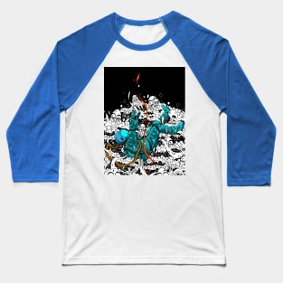 The Falling Astronaut (Blue) Baseball T-Shirt
